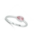 thumbnail image 4 of CHOOSE YOUR COLOR Pink CZ Sideways Tear Ring .925 Sterling Silver Band Jewelry Female Size 7, 4 of 4