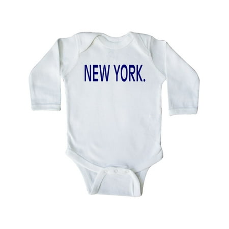 

Inktastic New York in Blue Text Gift Baby Boy or Baby Girl Long Sleeve Bodysuit