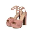 thumbnail image 5 of New Women Faux Suede Peep Toe Knotted Platform Block Heel Sandal - 17992 By Yoki, 5 of 5