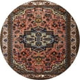 thumbnail image 1 of Ahgly Company Indoor Round Traditional Dark Almond Brown Medallion Area Rugs, 3' Round, 1 of 6