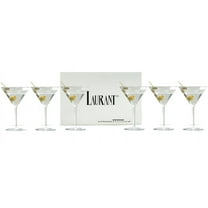 Laurant Crystal Clear Hard Plastic Martini Glasses, 10 oz, Set of 6