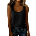 thumbnail image 4 of Cilsoka Womens Scoop Neck Linen Tank Tops Button Down Sleeveless Shirts Vest Top, 4 of 5