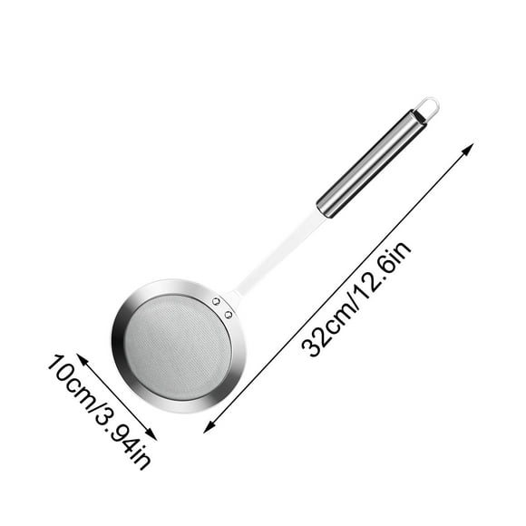 Fine Mesh Stainless Steel Colander, Extra Fine Mesh Strainer, Sieve Spoon, Oil Filter Tool, Handle Design, Kitchen Gadget, for Home Cooking, Grease Skimming, Food Strainer, Skimmer Tools Akmoler