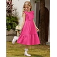 thumbnail image 6 of Arshiner Tween Girl Summer Dresses Easter Graduation Tie Back Flutter Sleeve Maxi Dress, 6 of 6