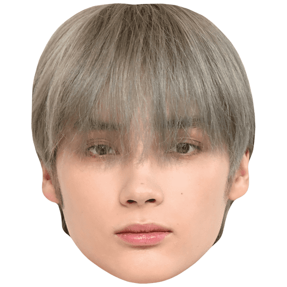 Huening Kai (Fringe) Celebrity Mask, Flat Card Face, Fancy Dress Mask