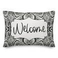 thumbnail image 2 of Creative Products Welcome Black and White Paisley Pattern 14x20 Indoor / Outdoor Pillow, 2 of 3