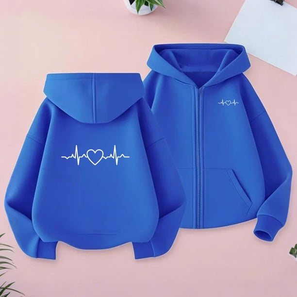 Sudadera deportiva informal con capucha y manga larga con estampado degradado para niños y niñas, de poliéster