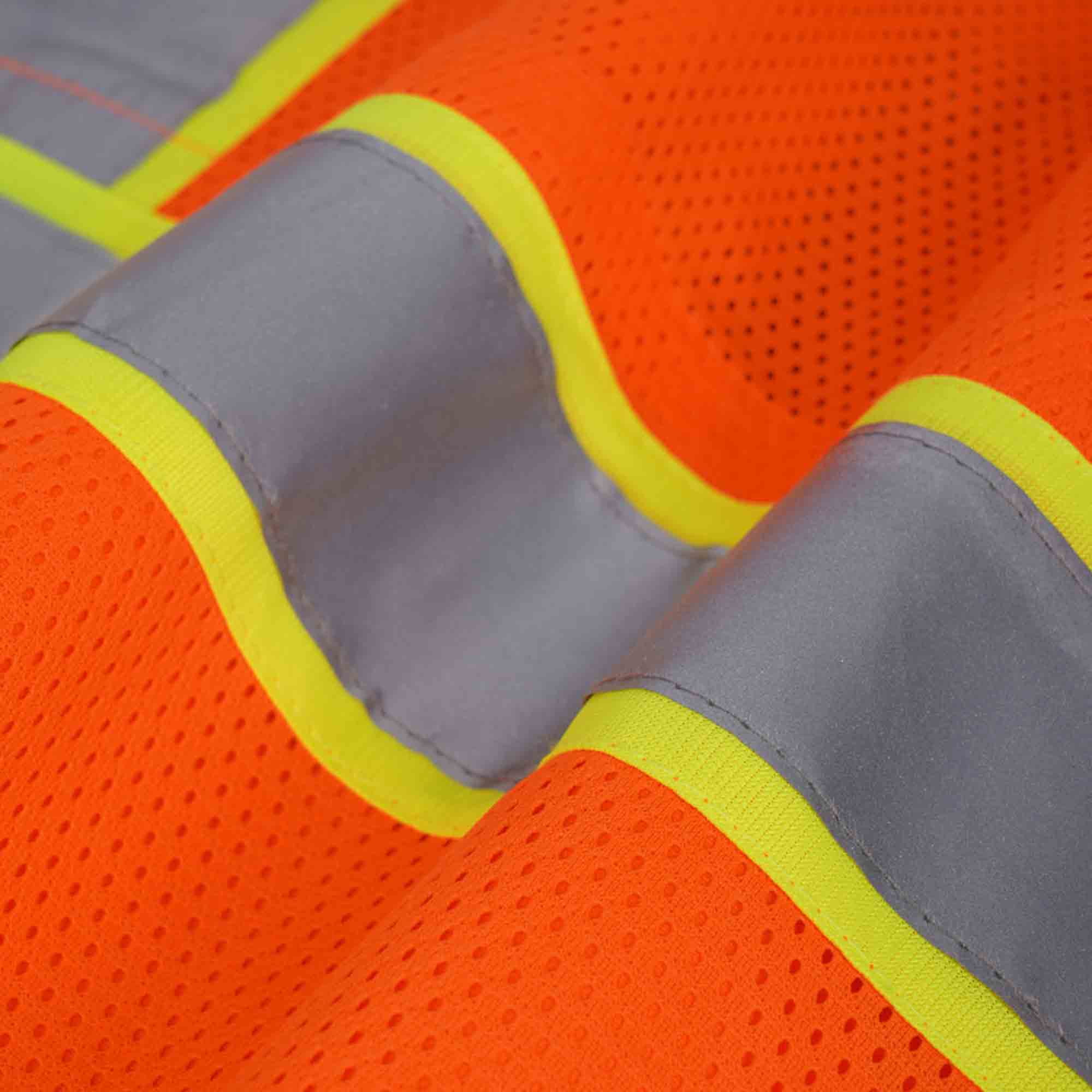 3C Products ANSI/ISEA 107-2015 Class 2 Safety Orange Solid Front, Mesh Back  Surveyor Safety Vest w/ Tablet-Pockets, Mic Tabs and Pen Holder - SV2800-XL  