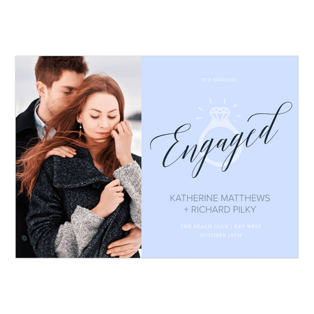 Personalized Wedding Engagement Party Invitation - Engagement Ring - 5 x 7