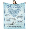 thumbnail image 1 of LHSHID 21st Birthday Gifts for Her Gifts for 21 Year Old Female 21 Year Old Birthday Gifts Ideas Happy 21st Birthday Gift for Women Daughter Sister 21st Birthday Decorations Blanket 50"x60", 1 of 7