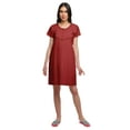 thumbnail image 5 of Moomaya Solid Nightdress Short Sleeve Cotton Womens Lace Neckline Nightwear, 5 of 6
