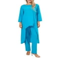thumbnail image 1 of Women‘s Long Sleeve Irregular Tops Solid Color Pants Loungewear Sets, 1 of 9