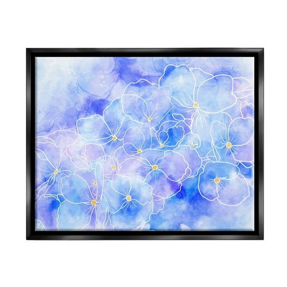 Contemporary Floral Shapes Botanical & Floral Graphic Art Jet Black Framed Art Print Wall Art