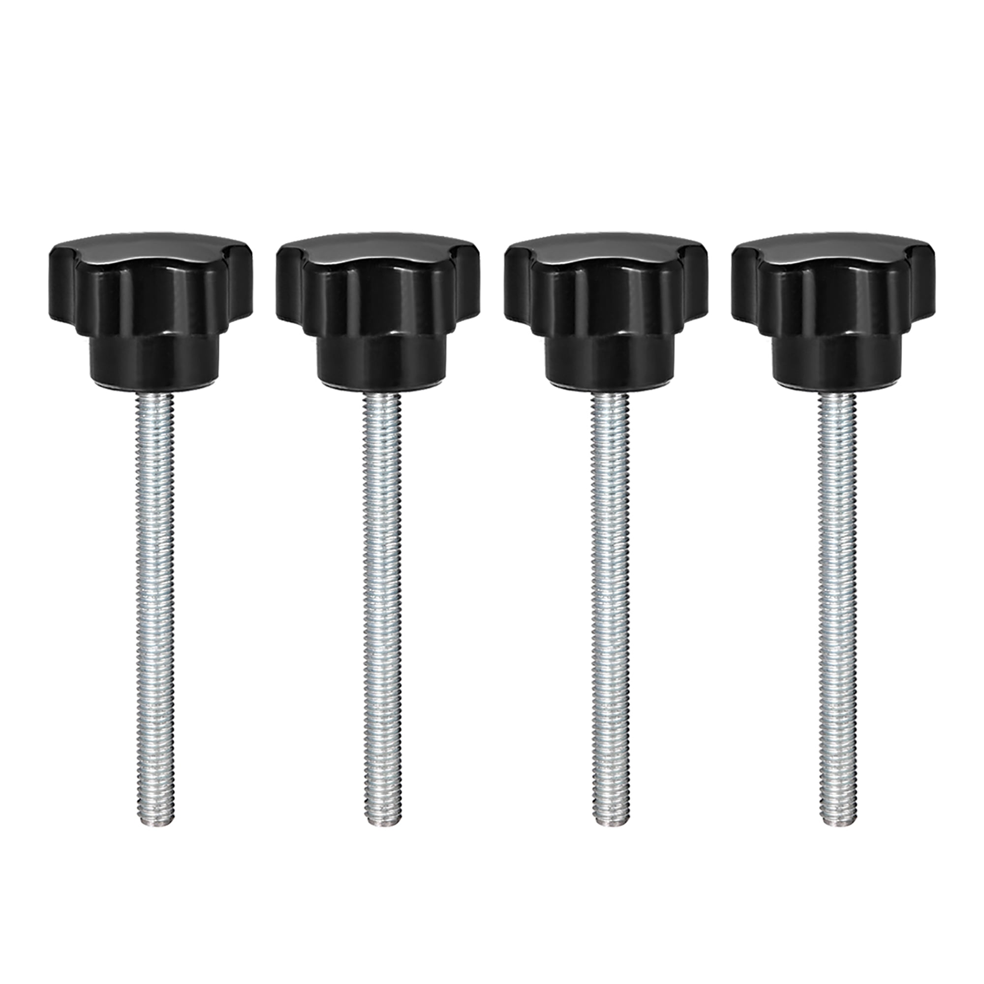 uxcell 3 Pcs Star Knobs Grips M6 x 20mm Male Thread Steel Zinc Stud Replacement PP