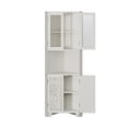 thumbnail image 2 of ModFusion Corner Cabinet with 2 Glass Doors and 2 Carved Doors, White 1 Count, 2 of 7