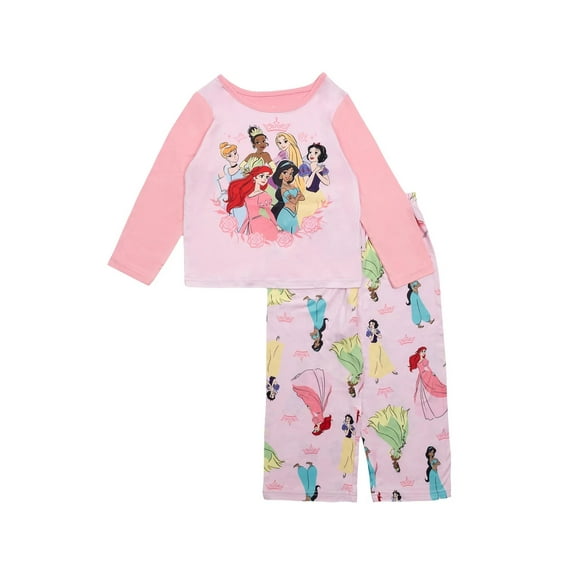 Disney Princess Toddler Girl's Multi Princesses Pink Soft Character Pajama Set, Size 2T