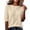 Beige, variant on Linen Texture Blouse for Women, Crew Neck Half Sleeve Loose Tunic - Lightweight Breathable Summer Casual Top Beige L