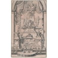 thumbnail image 2 of Johann Jakob Schübler 11x14 Gold Ornate Wood Frame and Double Matted Museum Art Print Titled - Design for a Funeral Monument (Preparatory Drawing for a Print) (1724-41), 2 of 4