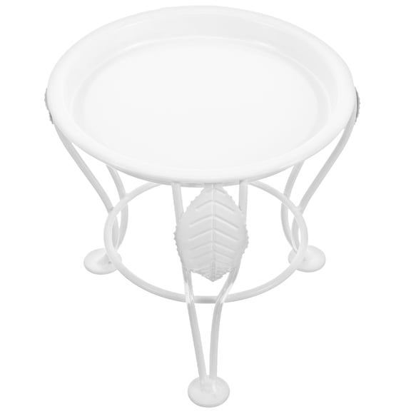 TOYMYTOY White Flower Pot Stand for Display Durable Metal Planter Base for Indoor Use