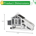 thumbnail image 3 of Aukfa 71" Chicken Coop Wooden Poultry Cage with Wheels & Nesting Box for Outdoor, Gray, 3 of 10