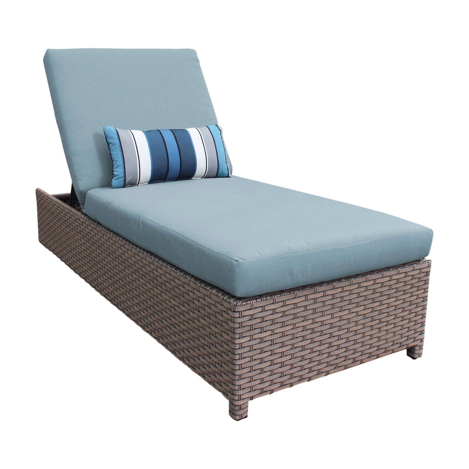 TK Classics Florence Wheeled Wicker Outdoor Chaise Lounge Chair - image 2 of 11