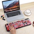 thumbnail image 3 of Colorful Computer Wireless Keyboard and Mouse Combination, Typewriter Soft Key Office Full-size Keyboard, 2.4GHz Non-drop Connection and Optical Mouse (purple Color), 3 of 9
