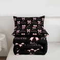 thumbnail image 5 of Manfei Princess Bowknot Twin Comforter Sets For Girls,Pink Dreamy Bow Print Bedding Set For Kids,Black Reversible,2 Pieces, 5 of 7