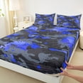 thumbnail image 3 of Homewish Grey Blue Watercolor Bed Sheets, Chic Splash Camo King Sheets, Teens Kids Boys Girls Sheet Set, Microfiber Bedroom Decor, 4pcs, 3 of 7