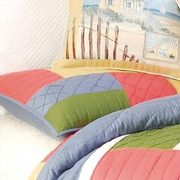 20" x 26" Coastal Treasure Standard Color Blocked Patchwork Diamond Quilted Design Bedding Accent Pillow Sham