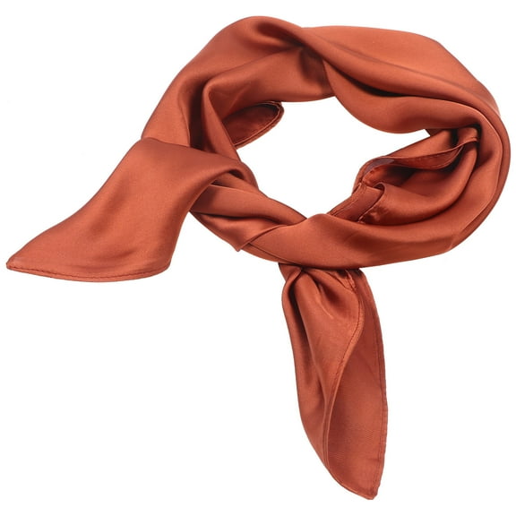 ELAYARD Silk Neck Scarf Brown Lady Neckerchief for Travel and Parties