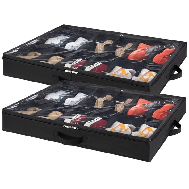 Organizador Lifewit para guardar zapatos para debajo de la cama, juego de 2 unidades, color negro