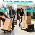 thumbnail image 4 of Upgraded 3 in 1 Aluminum Folding Hand Truck, 600 lbs Convertible Heavy Duty Dolly Cart, Collapsible Hand Trucks with 4 Rubber Wheels and Retractable Handle for Home, Warehouse, Supermarket(Blue), 4 of 4