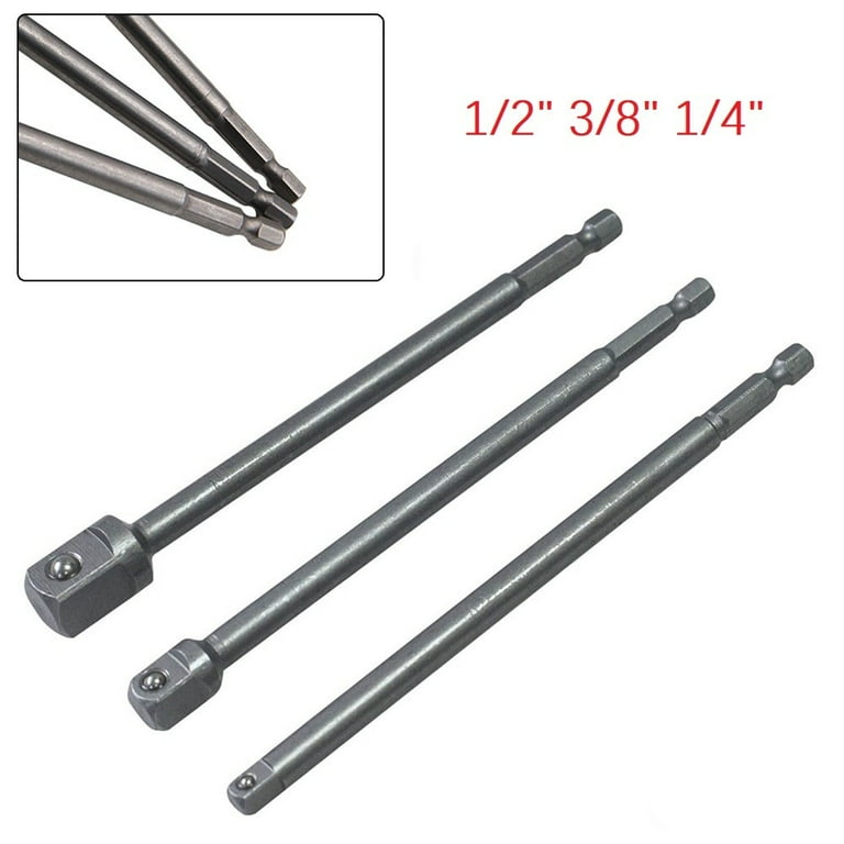 8-Piece Socket Adapter Set - Hex Shank To 1/4", 3/8", 1/2" Drive For Impact Drivers