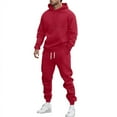 thumbnail image 2 of KKBOTIVE Mens Sweatsuits 2 Piece Set Cotton Tracksuit Hoodies and Sweapants Sets with Pockets Jogging Suit Plus Size Sweat Suits Red Size: XL, 2 of 4