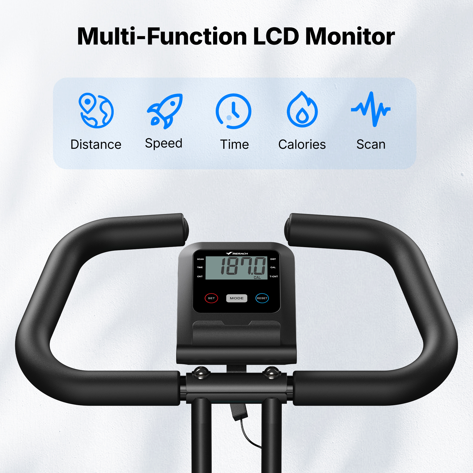 Merach Folding Exercise Bike with LCD Display photo 2