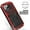 Red, variant on SaniMore for iPhone 13 Pro Max 6.7" 2021 Tri-layer Case with Wireless Charging Tempered Glass Screen Protector Hidden Bracket Drop Resistant Heavy Duty Protective Case for iPhone 13 Pro Max,  Black
