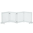 thumbnail image 1 of PawHut Foldable Dog Gate with Door, 4 Panels Pet Gate, White, 1 of 10