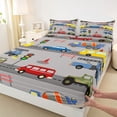 thumbnail image 3 of Castle Fairy Cartoon Car Full Size Sheets 4-Piece for Preppy Kids Children,Construction Vehicles Breathable Bed Sheets,Transportation Theme Lightweight Sheet Sets,Luxury Bedroom Decor, 3 of 7
