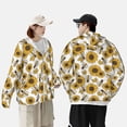 thumbnail image 3 of Rocae Sunflowers and Bees Print Breathable Sun Protection Hoodie Quick-Dry Lightweight Long Sleeve Hoodie Unisex Running Sports Shirt XX-Large, 3 of 9