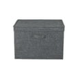 thumbnail image 4 of Household Essentials Wide Storage Box With Lid Box, 15”x15”x10”, Canvas Sides With Cardboard Reinforcement, Closet Storage Solution, Includes Handle for Easy Access, Graphite, 4 of 8