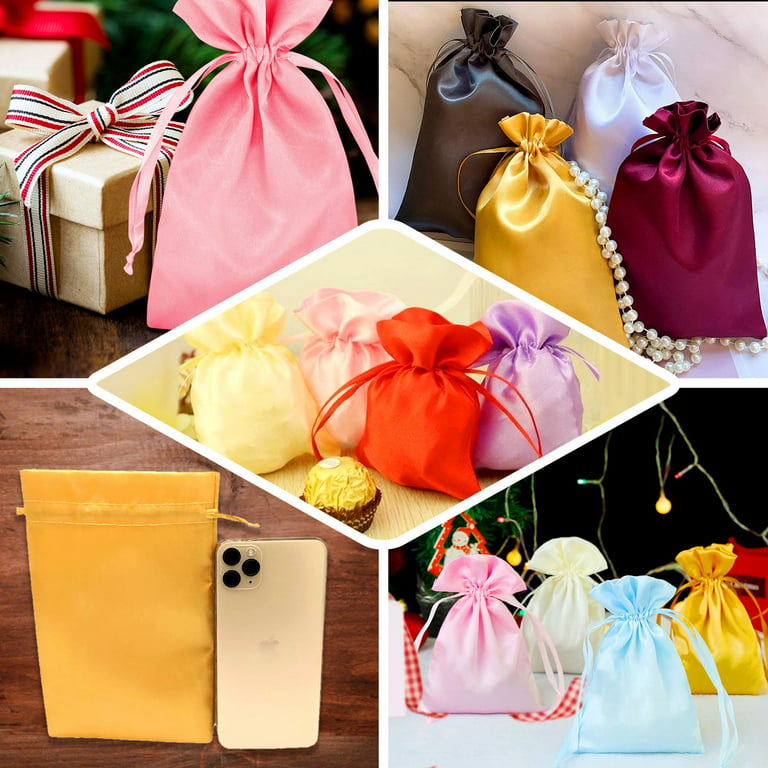 50pcs Silk Ribbon Drawstring Bag Sack Jute Bag Small Jewelry Bags Pouch For  Jewelry Gift Packaging Bags Wedding Display Diy Gift - Jewelry Packaging &  Display - AliExpress