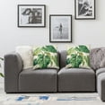 thumbnail image 2 of Acheng Palm Leaves with Lush Branches and Leaves Tropical Jungle Palm Leaves Short Plush Pillowcase Set of 2 White, 2 of 7