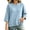 Blue, variant on Women Summer Top 3/4 Sleeve Waffle Knit Crew Neck Casual Loose Fit Basic Blouse A Line Tunic Top for Women Daily Vacation S-2XL