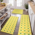 thumbnail image 2 of Yellow Lemon Slices Green Pattern Kitchen Rugs Sets Of 3,Kitchen Runner Rugs Non Skid Washable,Decorative Kitchen Floor Mats for Kitchen,Sink,Laundry,17"x30"+ 17"x47" + 17"x59", 2 of 6