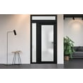 thumbnail image 6 of Front Exterior Prehung Metal-Plastic Door Frosted Glass / Manux 8102 Matte Black / Side and Top Window / Office Commercial and Residential Doors Entrance Patio Garage 42" x 94" Right-hand Inswing, 6 of 6
