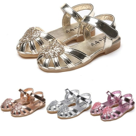

SUNSIOM Kids Baby Girls Soft Sole Sandals Toddler Summer Shoes Heart Sandal