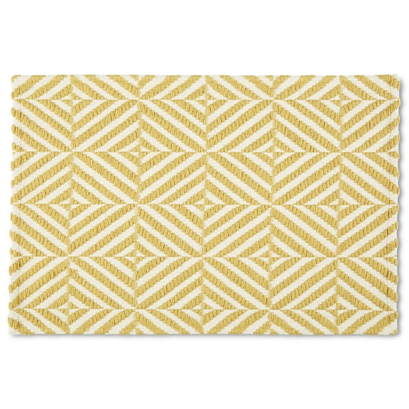 Mainstays Montana Woven Fabric Mat, 18"x27", Yellow, Available in Multiple Colors