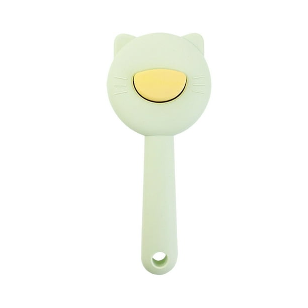 Peine para mascotas de acero inoxidable con aguja de masaje, cepillo de depilación, peine autolimpiable portátil con un solo clic, herramientas de aseo, peine limpio