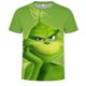 thumbnail image 3 of Venta caliente de camiseta de niño monstruo verde navideño impresión 3d moda de moda impresa manga corta, 3 of 5