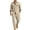 Khaki, variant on Delconic Mens Linen Blend Two Piece Outfit Loose Fit Long Sleeve Button Front Shirt and Straight Leg Pants Casual Set Black L